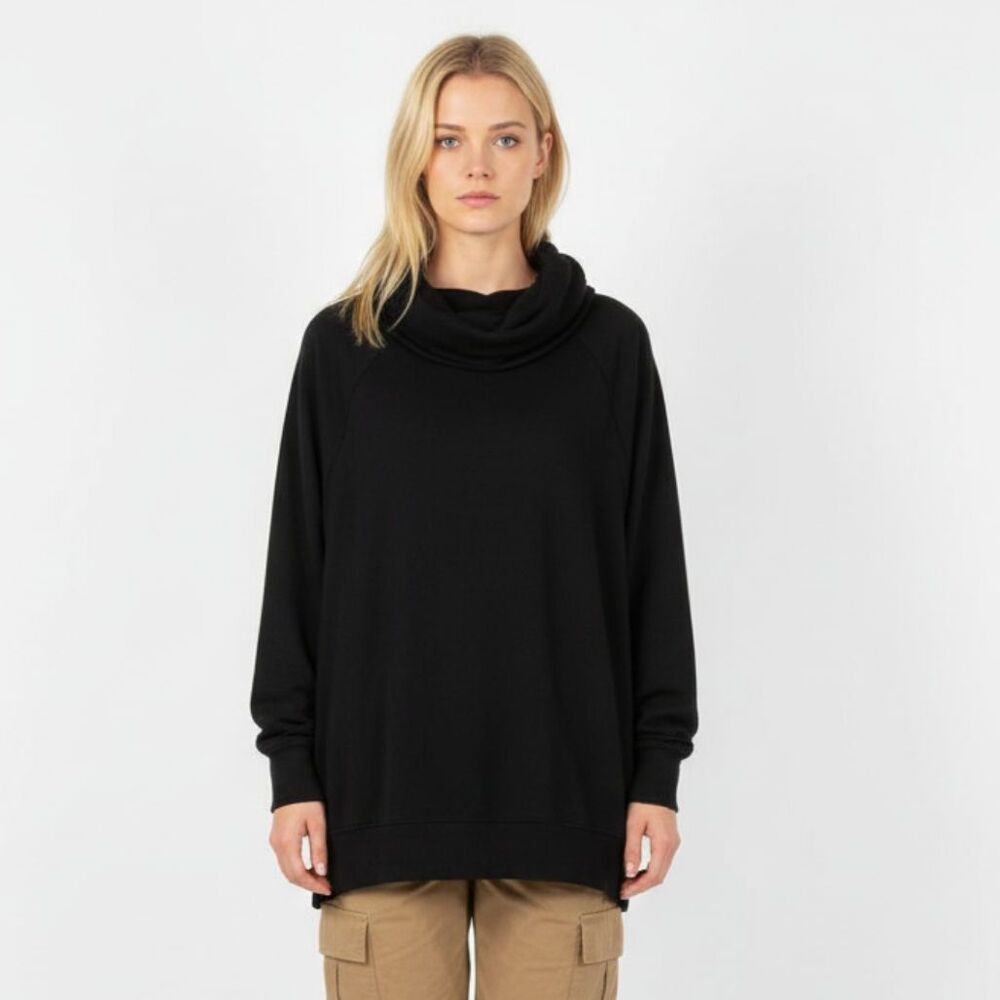 Chaser Women's Black Long Sleeve Soft Cozy Hoodie Top Sweater M Medium